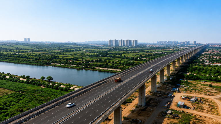 Proposed Yamuna Pushta elevated road connecting Noida to Noida International Airport